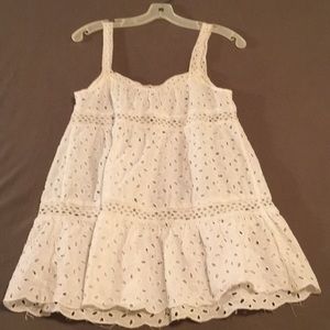 American Eagle white tiered eyelet top. Size small